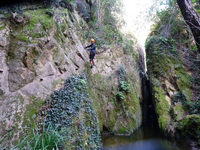 Grapas en pared sobre el rio